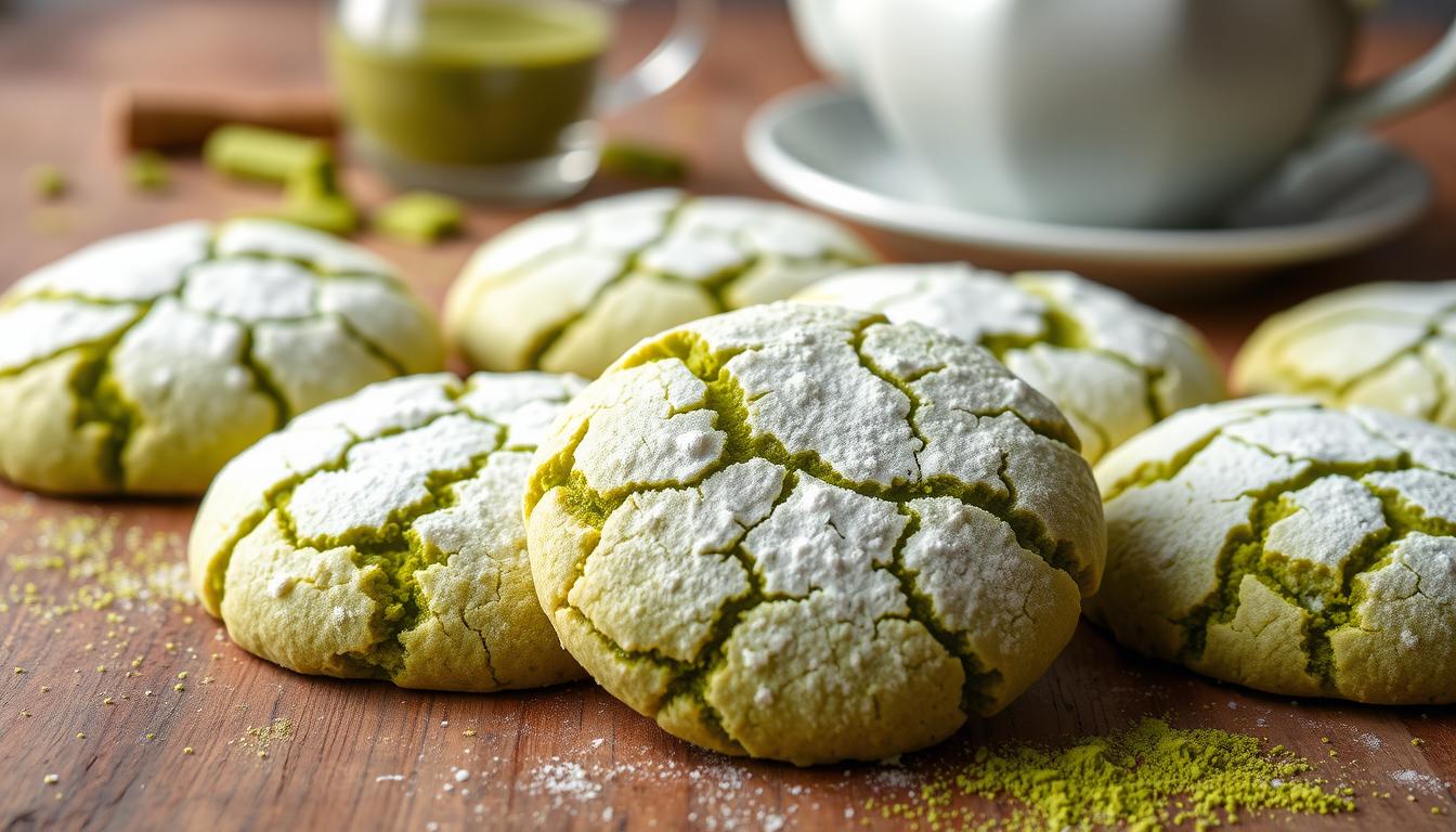 Matcha Crinkle Cookies