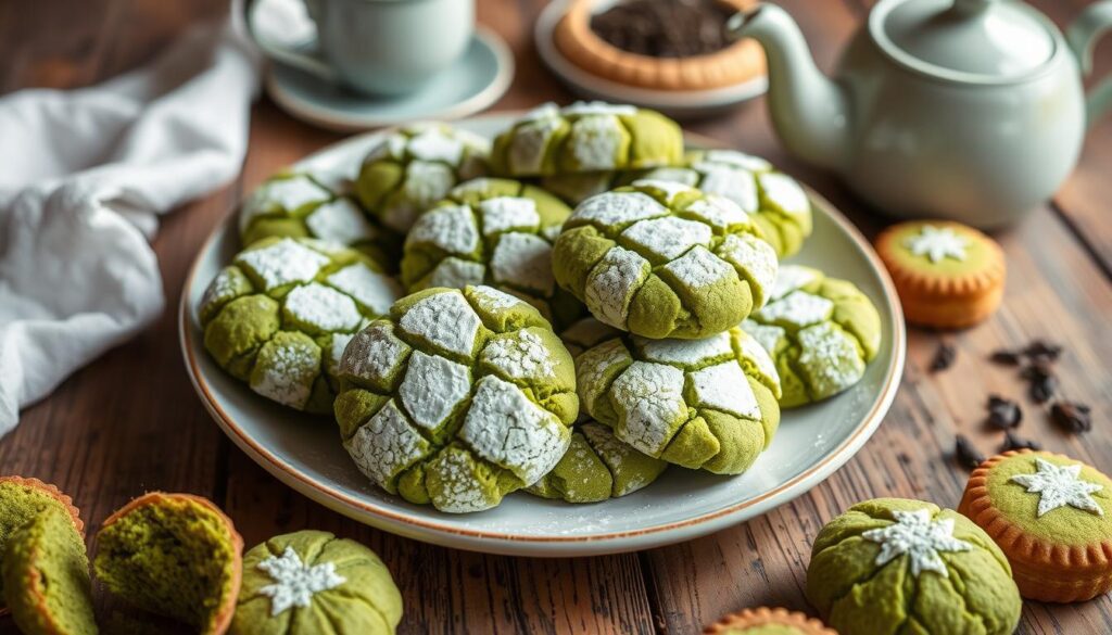 Matcha Crinkle Cookies